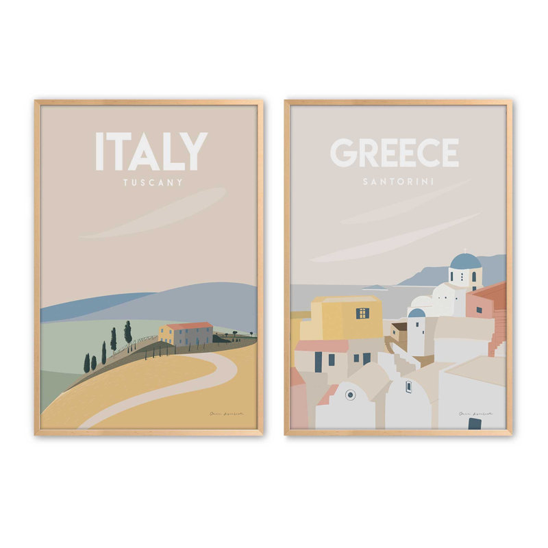 Ensemble de 2 pièces 2 "Scenic Escapes, H 11 po x l 9 po, Érable brut