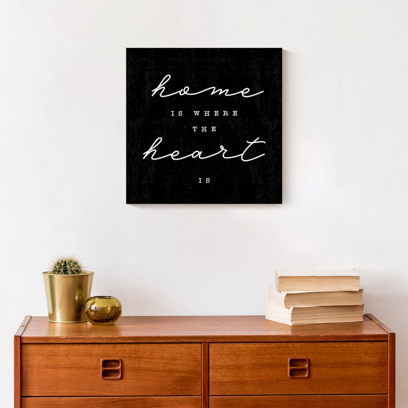 Home Is Where The Heart Is, reproduction sur toile, H 12 po x l 12 po x P 1,25 po