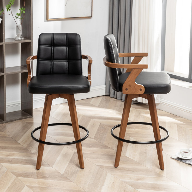 Lorant Swivel Stool, Black, Bar Stool (30" Seat Height)