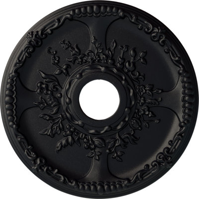 Endurathane Antioch Ceiling Medallion, 18"OD x 3 1/2"ID x 1 3/8"P (Fits Canopies up to 3 1/2"), Hand-Painted Athenian Green Crackle Finish