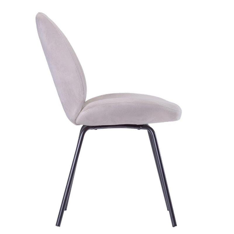 Chaise d'appoint rembourrée en velours Kemontay, Gris clair