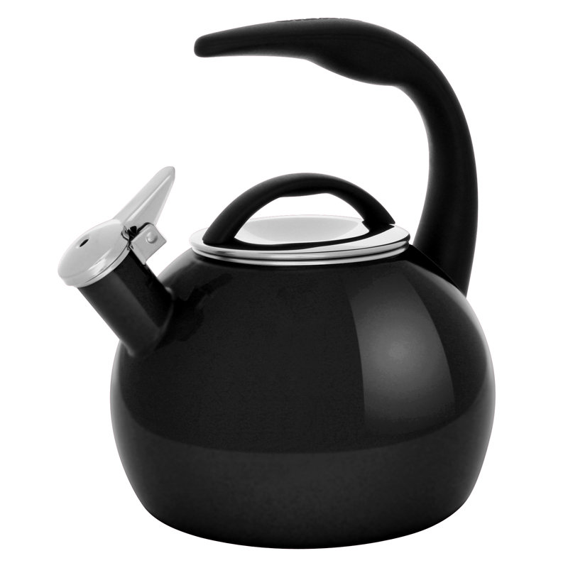 Chantal Anniversary 2 qt. Enamel on Steel Stovetop tea kettle, Black