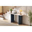 Console rustique étroite avec plateau ovale en faux marbre et pieds courbés-1193763782