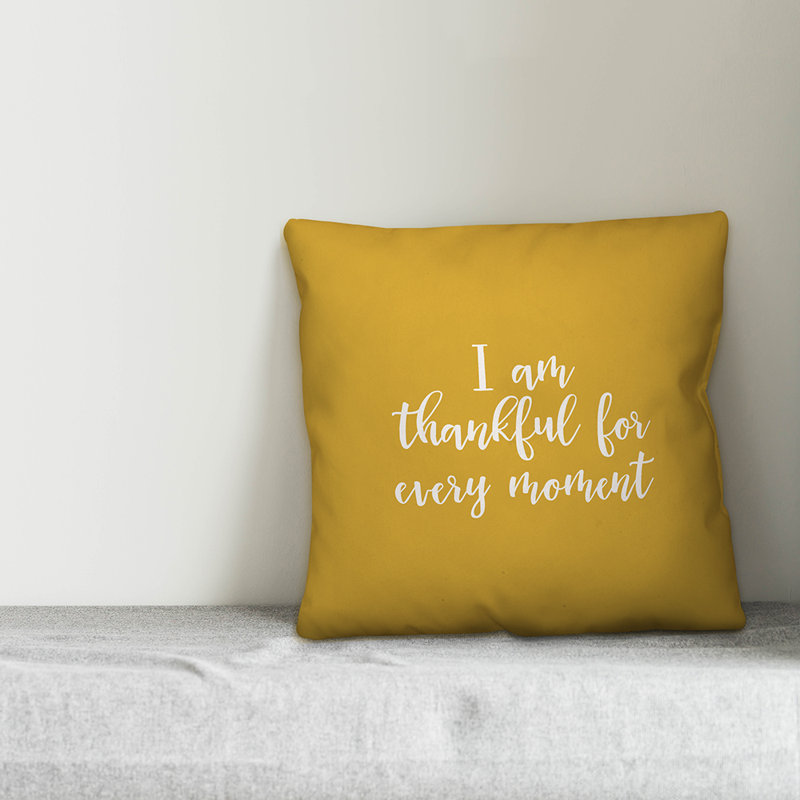 Solid Colour Reversible Throw Pillow, Mustard, Pillow Cover