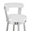 Tabouret de bar pivotant 30 po Bryant en acier inoxydable brossé et similicuir blanc