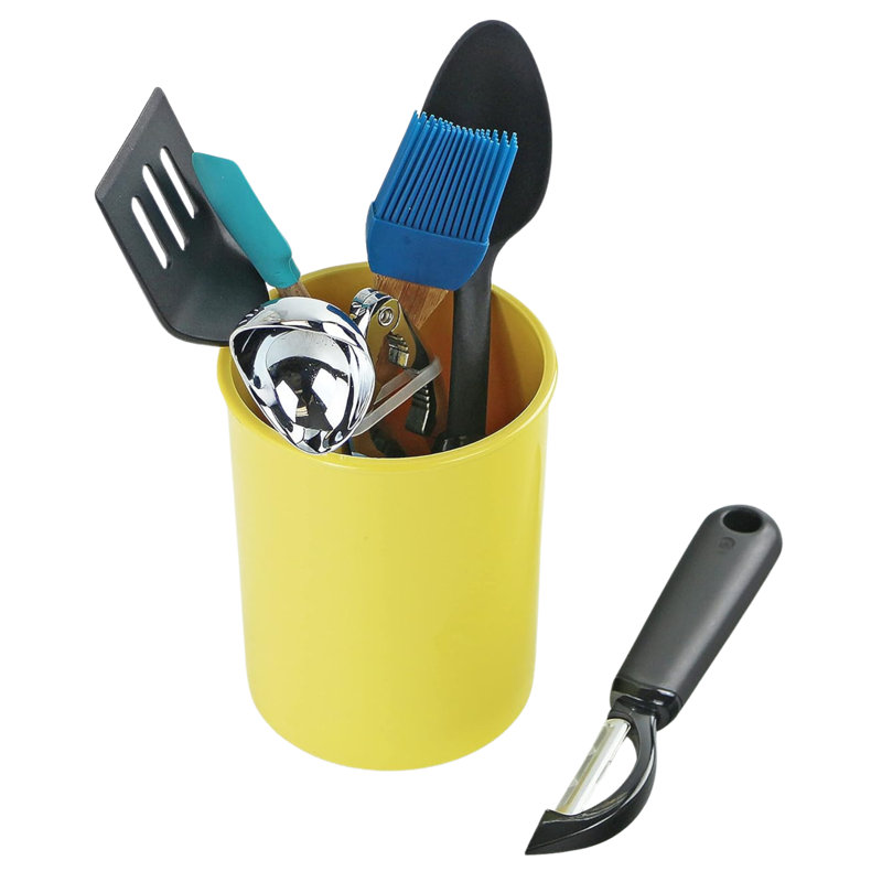 Reston Lloyd Plastic Utensil Crock Set, Lemon