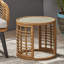 Table d'appoint en verre trempé et acier, couleur brune, P 17,88 po x H 16,46 po-785102479