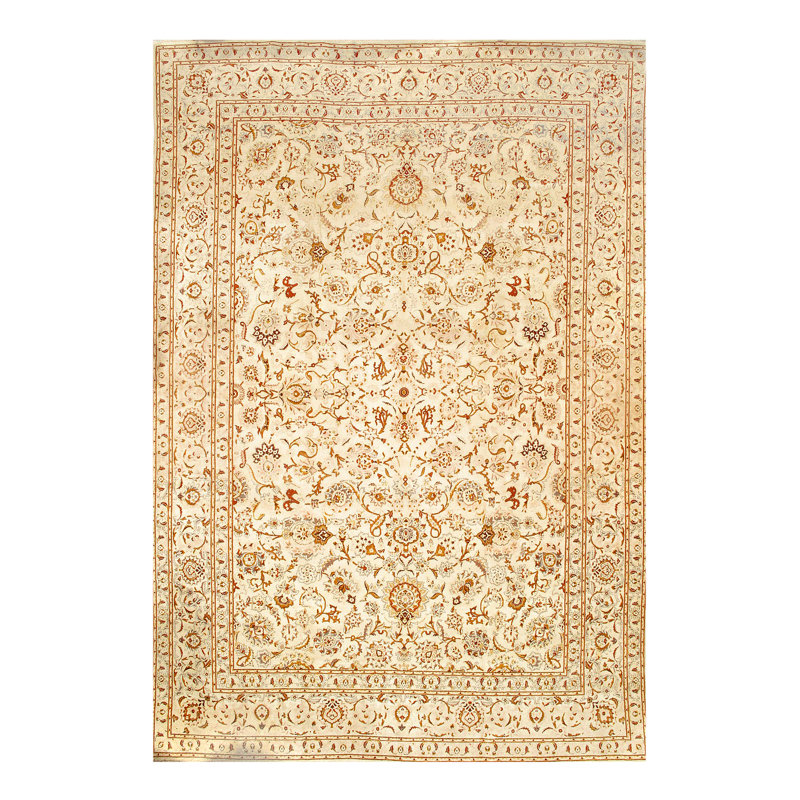 Tapis de zone one-of-kind-noué la ivoire/rouge 10'11" x 15 pi 9" Contenta
