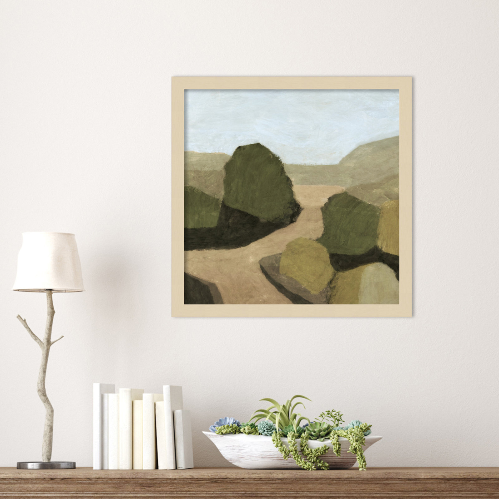 Paysage 1 Print by Dan Hobday, Brown, 17" H x 17" W