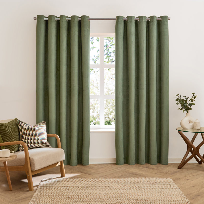 Verso Blackout Curtain Panel Pair, 229" W x 229" L, Green