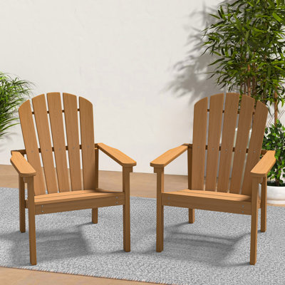 Set of 2 Stackable Adirondack Chairs – All-Weather HDPE Outdoor Patio Chairs with Ergonomic Design, Easy Storage, and Low Maintenance