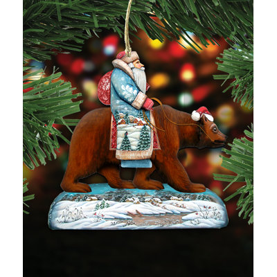 5'' Handmade Wood Hanging Figurine Ornament