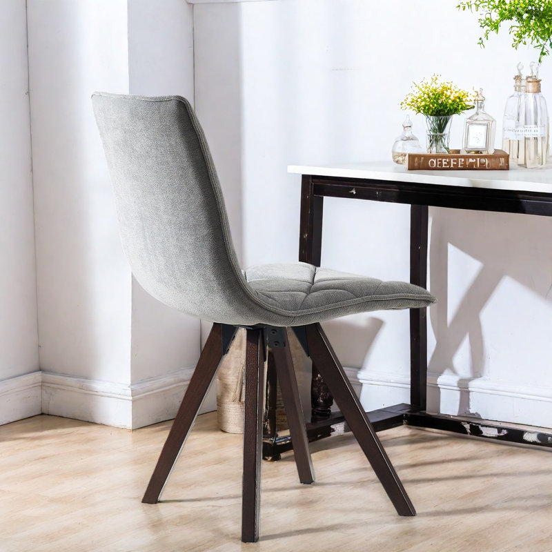 Ensemble de chaises de salle à manger modernes, pieds en bois massif et coussin en tissu, pour la cuisine et le salon