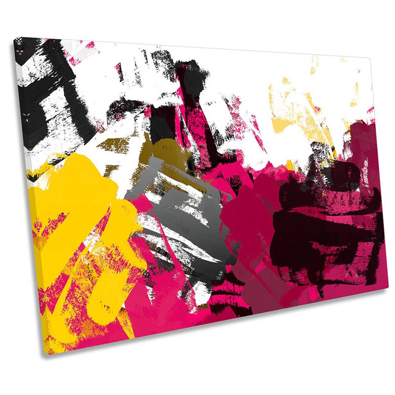 Grunge Modern Strokes - Wrapped Canvas Painting, 91.4cm H x 137.2cm W