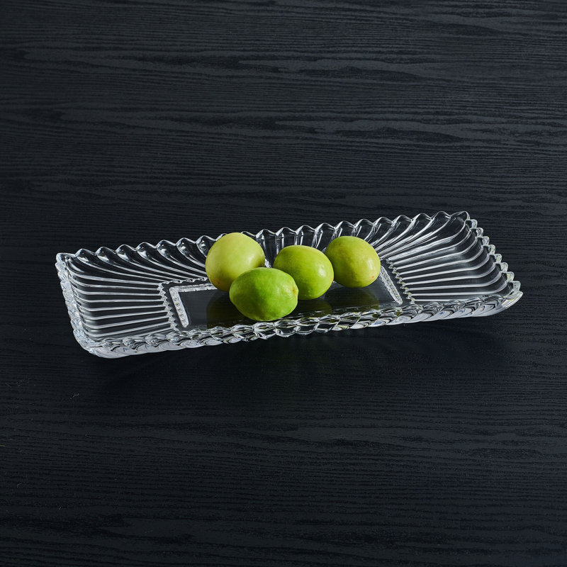 Mikasa Estate 14.75 in. Crystal Rectangular Tray