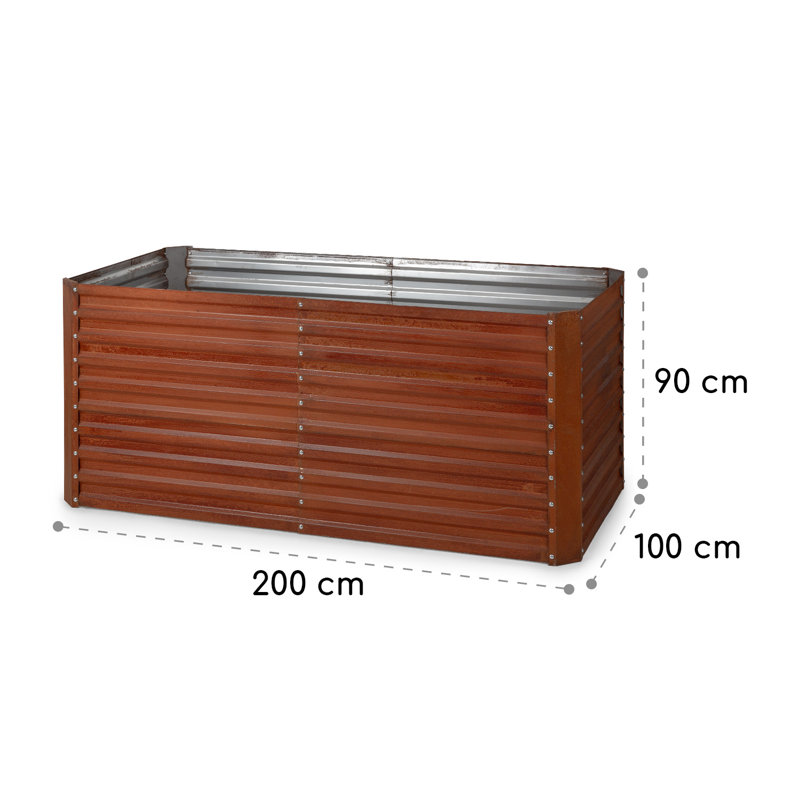 Metal Weather Resistant Raised Garden Extension Kit, 6.5 "H x 52.5" W x 104.5 "D
