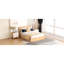 Lit plateforme en bois avec espace de rangement inférieur et 2 tiroirs - stable, couleur naturelle, meubles de chambre à coucher-125888474
