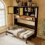 Lit escamotable avec armoire supérieure, lit escamotable peu encombrant avec lumière et USB-132396604