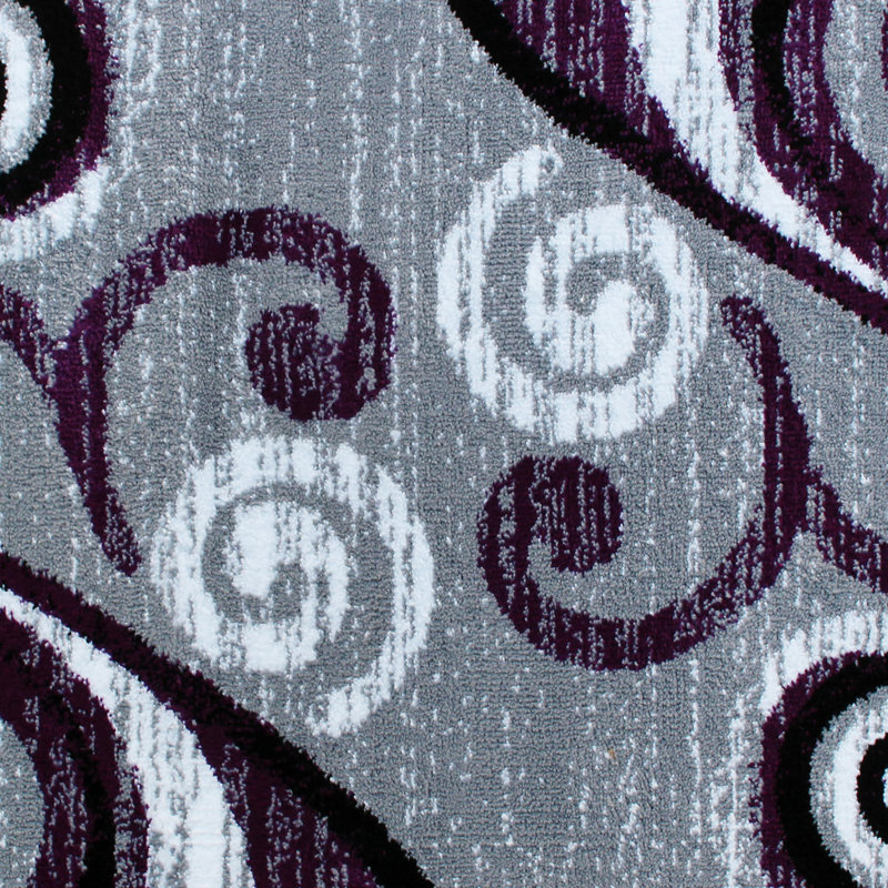 Tapis intérieur à motif abstrait tourbillonnant Aarley-Ray, Tapis de couloir 2 pi x 7 pi