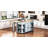 Expandable Dining Integrated Rolling Kitchen Island Cart, Rubber Wood Veneer Countertop with Inner Storage Rack and Built-In Power Outlet, Two Drawers and Dual Closed Storage Cabinets for Kitchen Organization-1179851297
