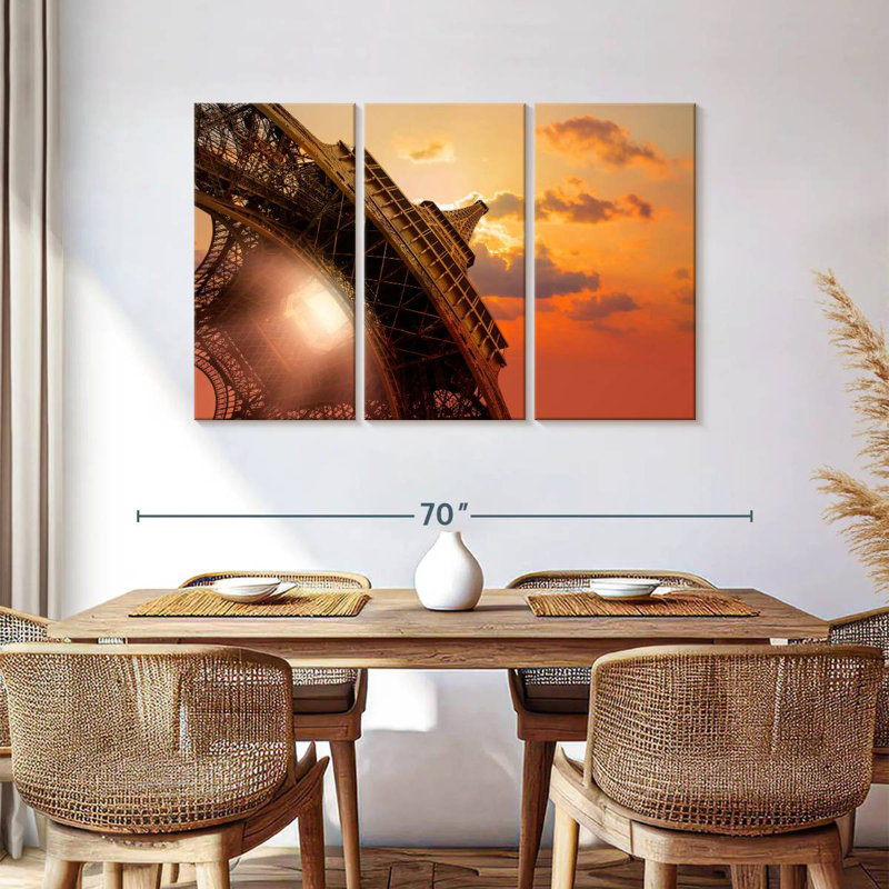Lilie Orange Skies Eiffel Tower, 36" H x 57" W