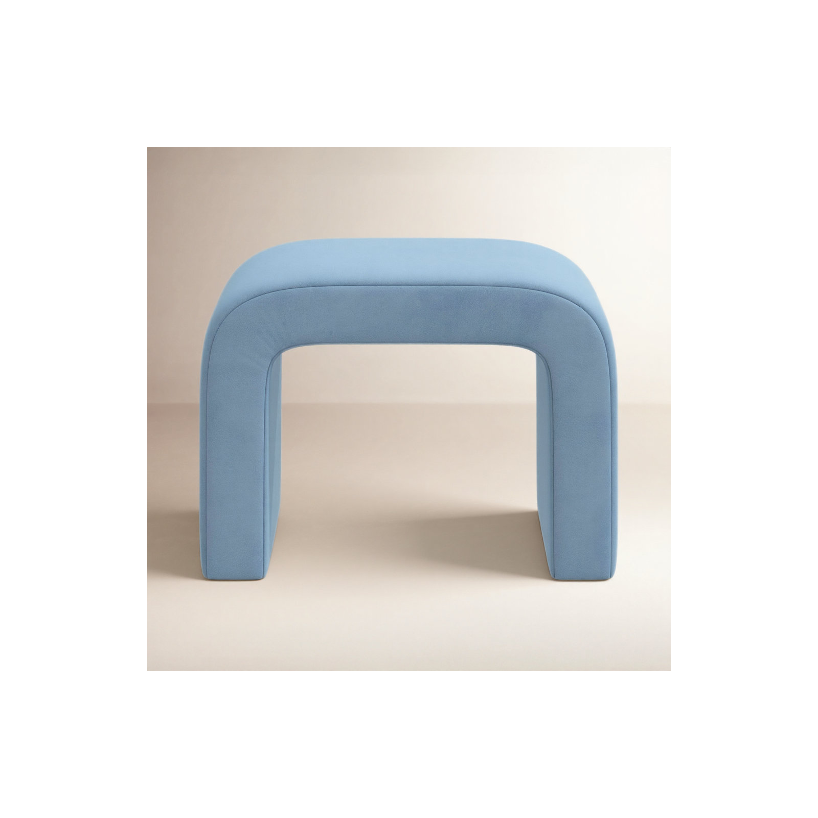 Barley 28" Wide Standard Ottoman, Classic Ocean Velvet