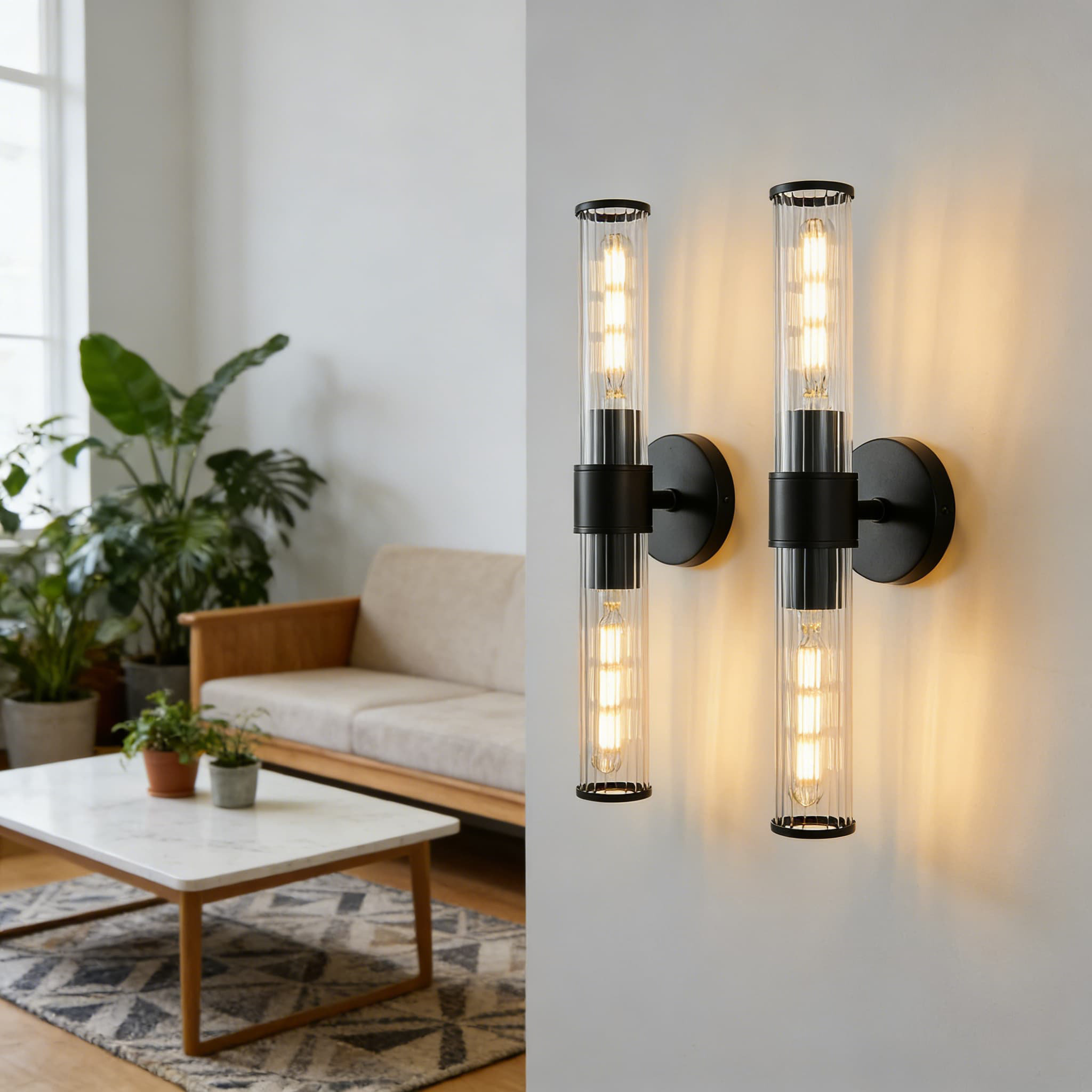 Everly Quinn Hardwired Bathroom Wall Sconce Light Fixture 2-Pack ...