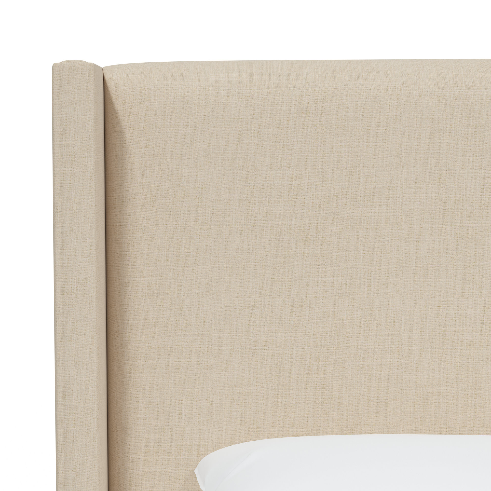 Hanson Upholstered Wingback Bed, Classic Linen Linen, Twin