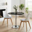 HOMCOM Round Bar Table, Dining Table with Tempered Glass Top and Steel Frame-387805388