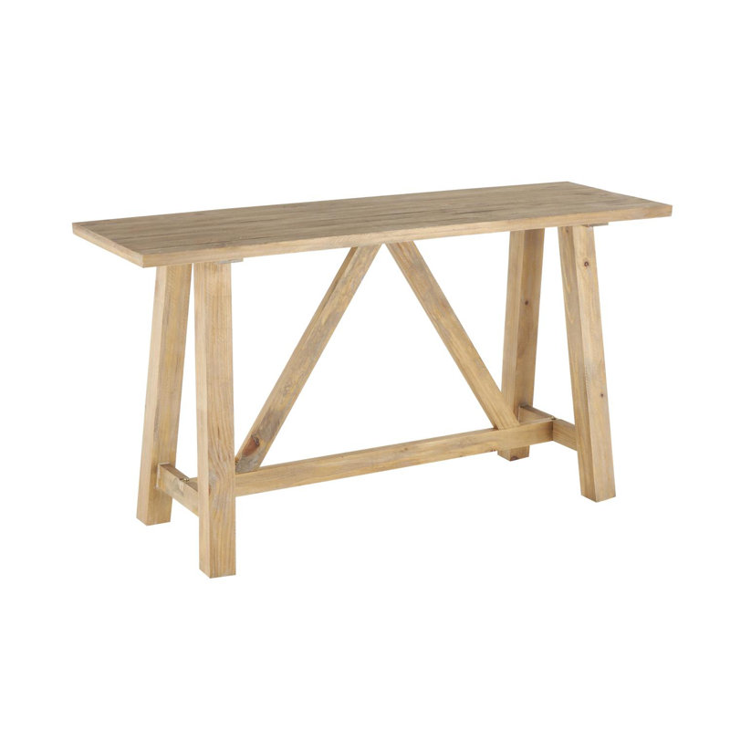 Console Table With Flared Legs And Crossed Beams
