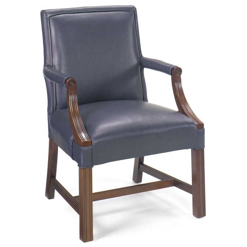 Chaise avec accoudoirs tapissier Warwick, Indigo 8789, Espresso