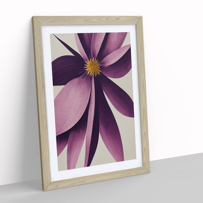The Tranquil Flower - Single Picture Frame Print, 46cm H x 34cm W x 2cm D, Oak