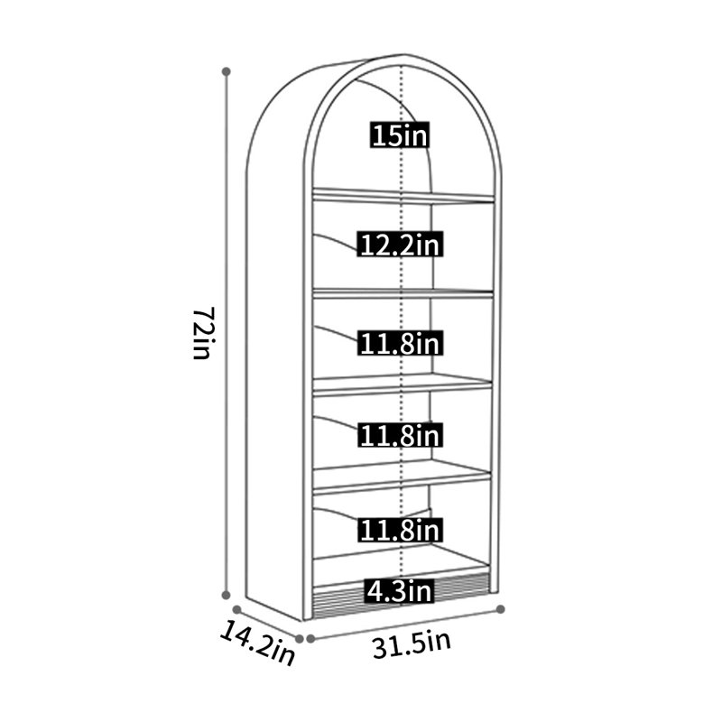 Bibliothèque standard H 72 "x l 31,5"