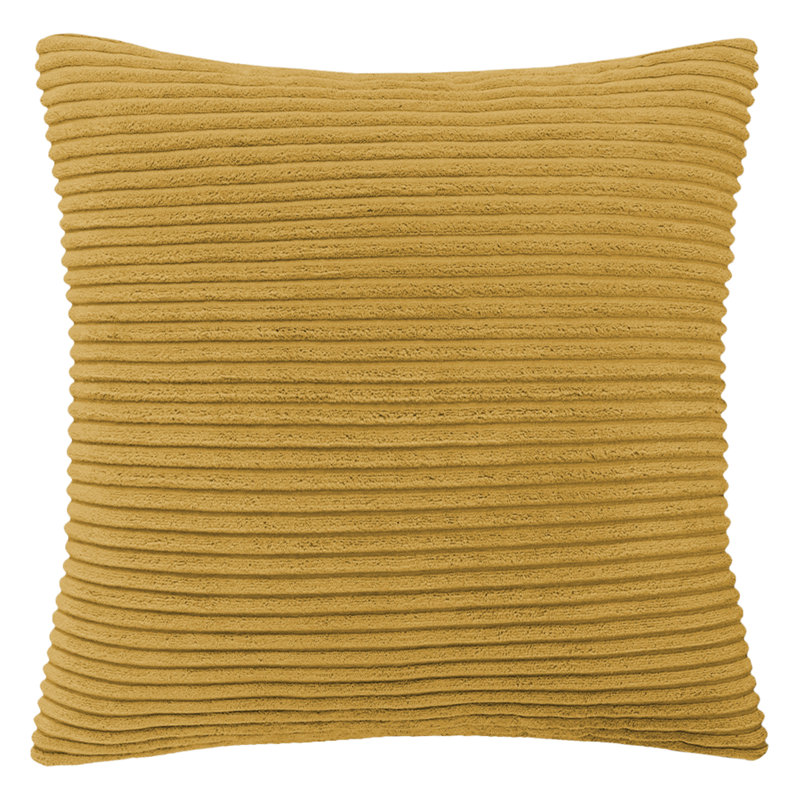 Aspire Homeware Striped Square Velvet Cushion Cover, Ochre, Pack of 4