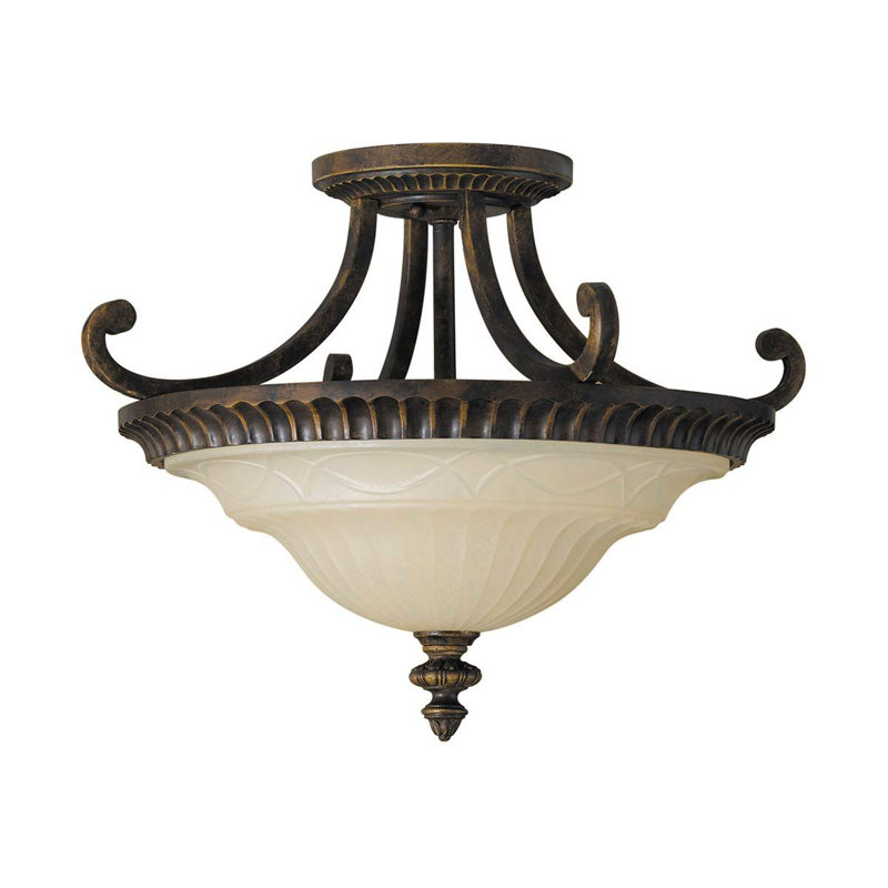 Pritzker Glass Semi Flush Mount