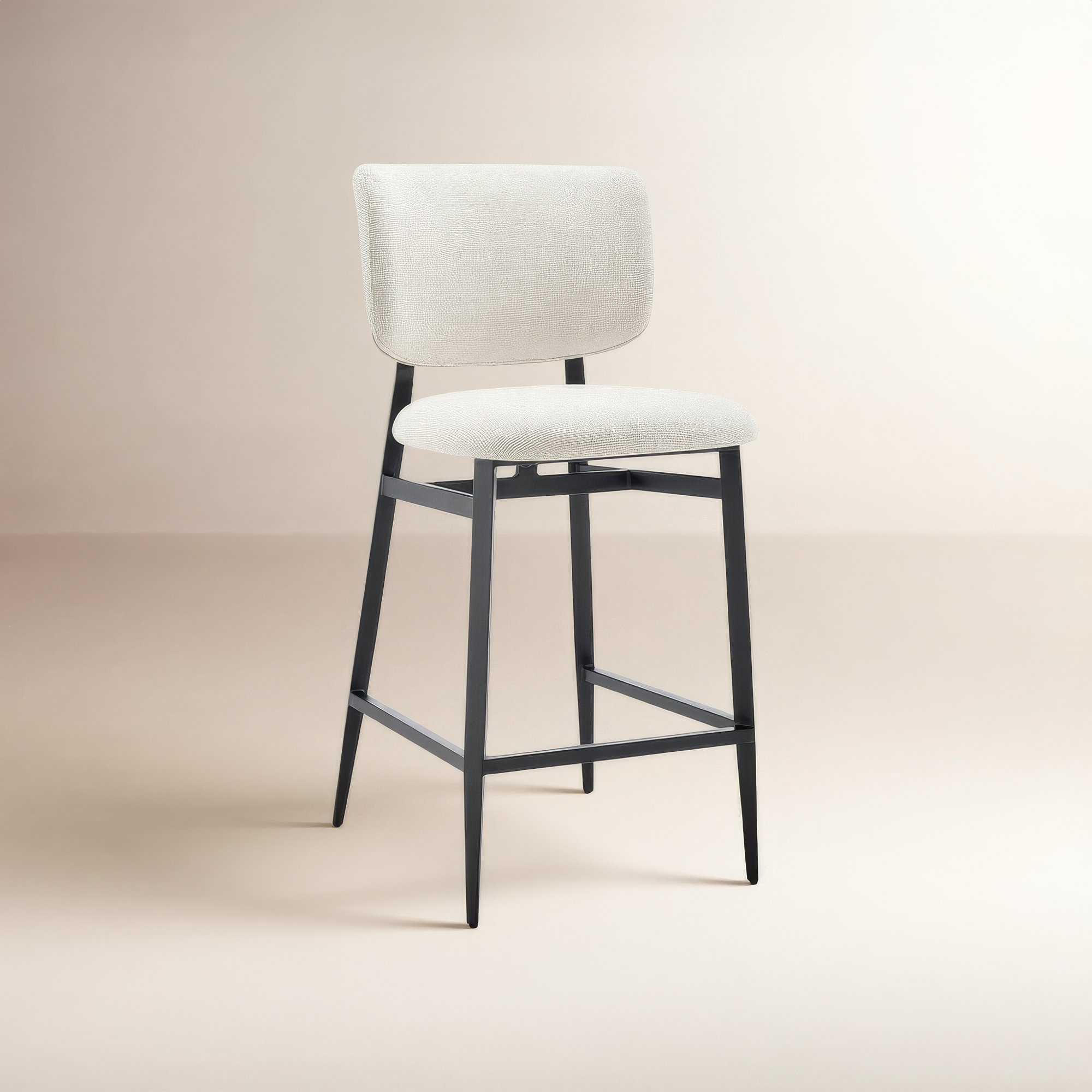 Inola Upholstered Counter Stool, Beige