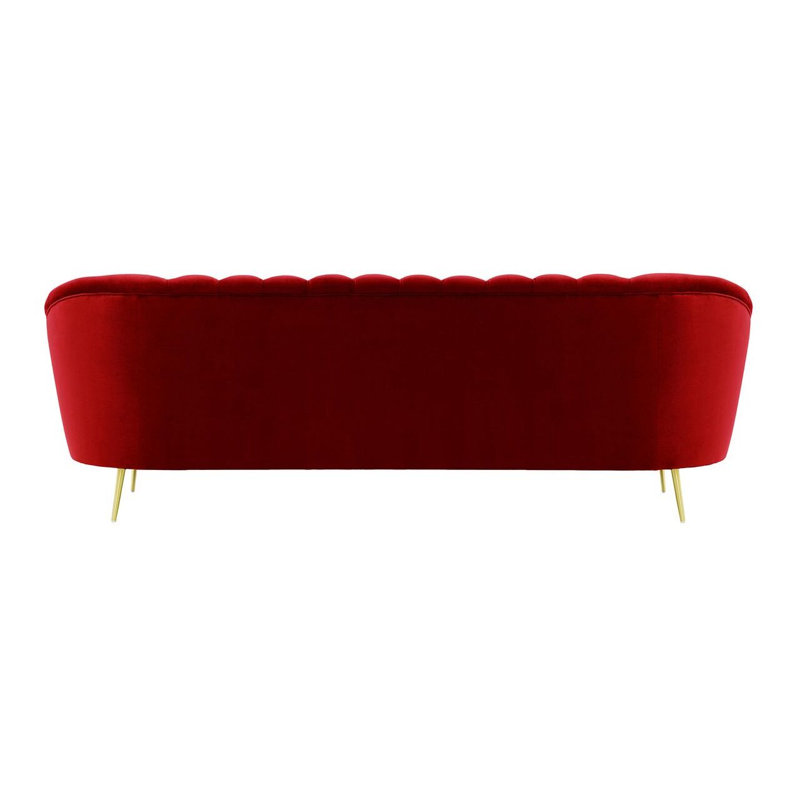 Avianah 3 Seater Velvet Sofa, Red