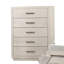 Commode de style transitionnel 1 pièce avec glissières latérales en métal et tiroirs en queue d'aronde gris clair