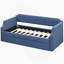 Upholstered Daybed With Trundle, Wood Slat Support,Upholstered Frame Sofa Bed-2078507692