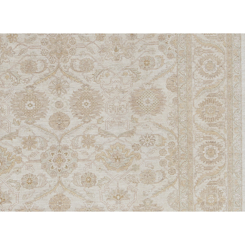 Hand-Knotted High-Quality Beige/Ivory Area Rug