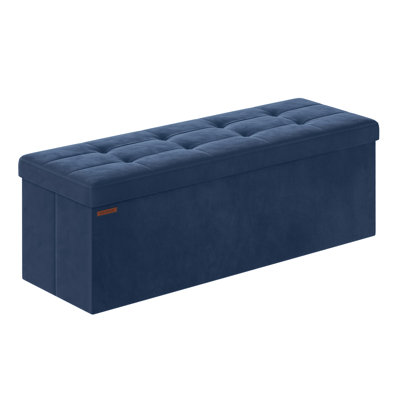 Reyaan 110cm Wide Tufted Rectangle Solid Colour Standard Ottoman with Storage