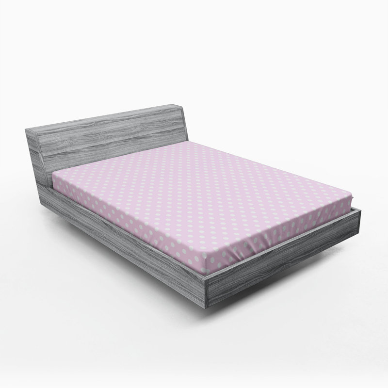 Microfiber Fitted Sheet, Full/Double Fitted Sheet, Pink Polka Dots