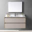 Dessus de meuble-lavabo en pierre frittée chaleureusement élégant 43 x 22 avec lavabo en céramique et pouces pré-scellés