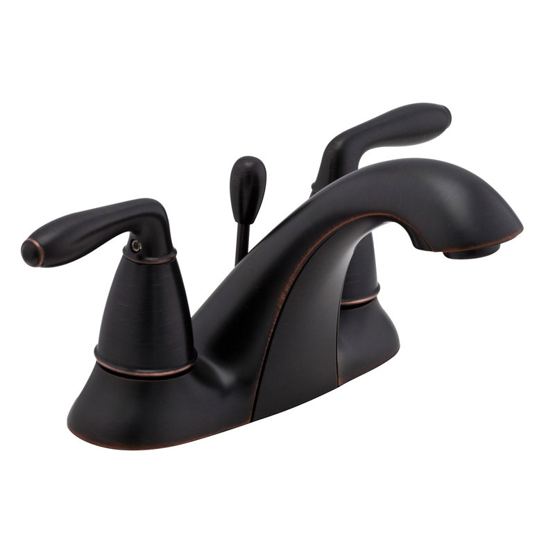 Robinet pour salle de bain avec ensemble de drain central à Serrano, Bronze toscan