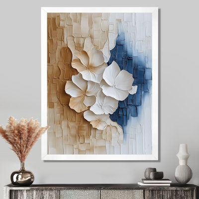 Reproduction d'art sur toile beige