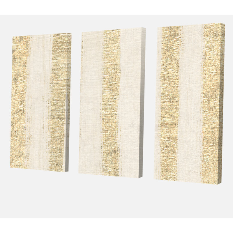«Gold Glam Stripes», impression sur toile tendue, H 32 po x l 48 po x P 1 po