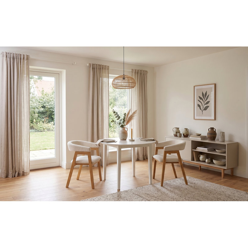 2 - Person Rubberwood Solid Wood Dining Set