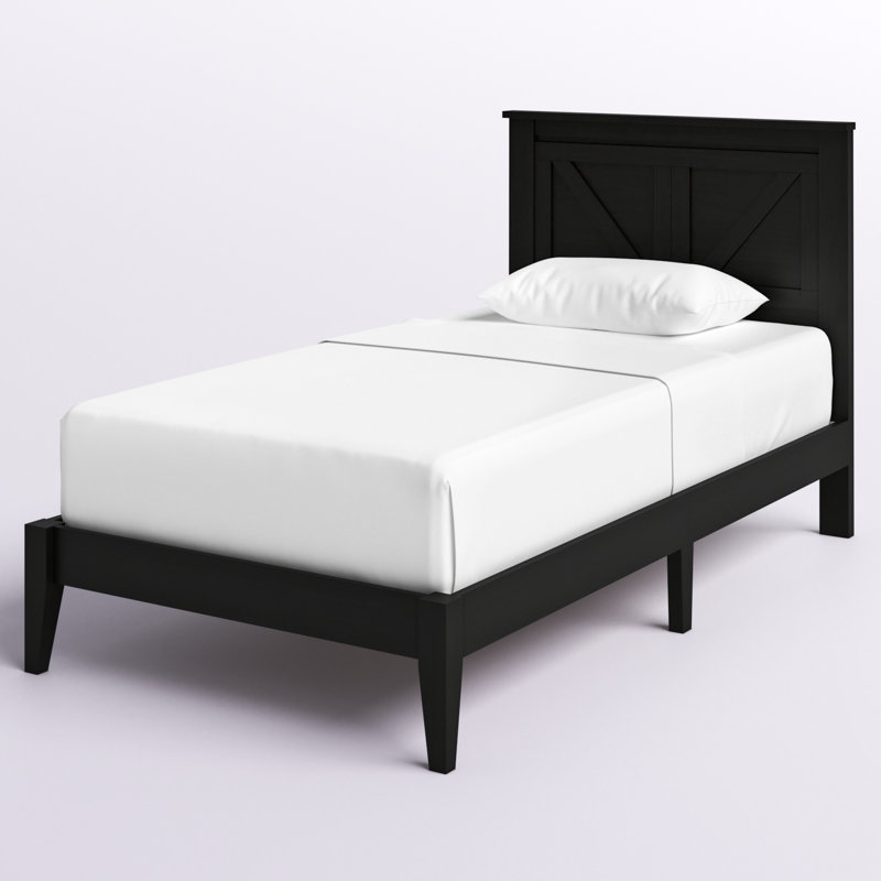 Marksbury Solid Wood Platform Bed, Black, Twin