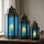 Ensemble de lanterne marocaine de style bougie marocaine pour le plancher, les décorations du Ramadan, la décoration intérieure, le patio extérieur ou le porche, les mariages-632921374