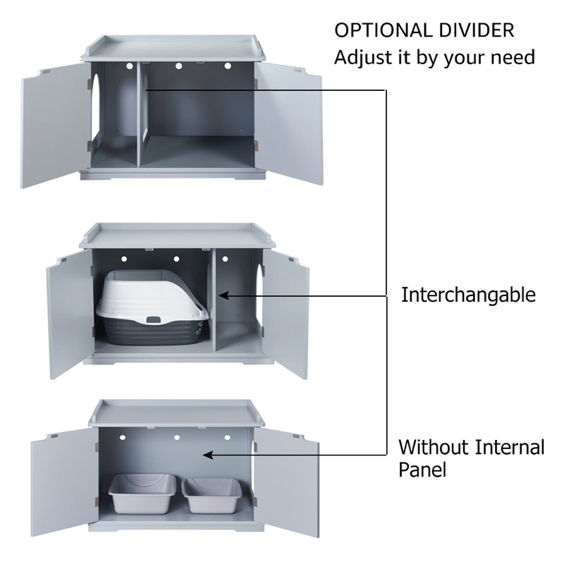 Litter Box Enclosure, Grey
